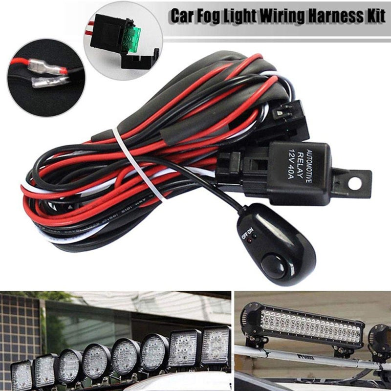 12Volt 40A Car Light Wire Set High Power One-Drive-Two Car Lamp Wire PureCopper Wire Group Car Spotlights Switch Wiring Group - Image 4
