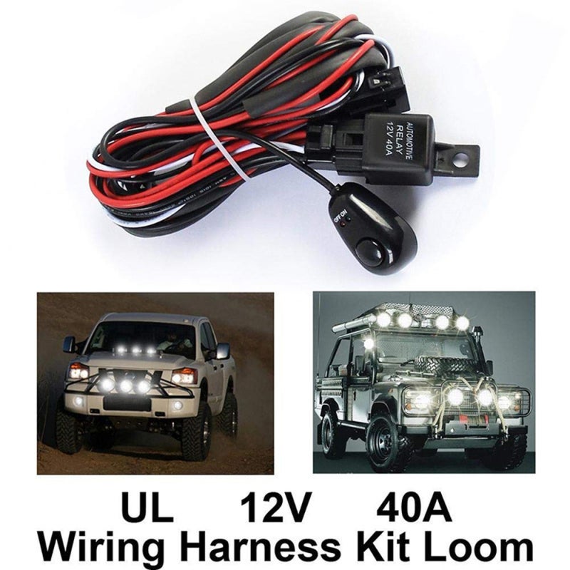 12Volt 40A Car Light Wire Set High Power One-Drive-Two Car Lamp Wire PureCopper Wire Group Car Spotlights Switch Wiring Group - Image 3