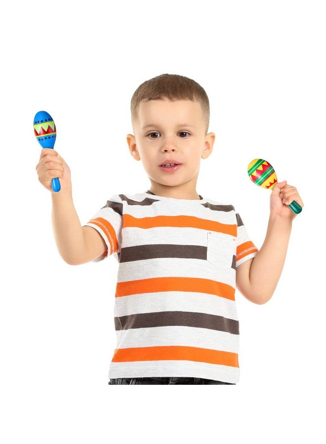 هونغداو مجموعة هونغداو من 36 ماراكاس خشبية صغيرة للحفلات المكسيكية، 6 تصاميم، ماراكاس خشبية، صانعة ضوضاء لحفلات فييستا، لوازم حفلات سينكو دي مايو، ديكورات حفلات الثلاثاء التاكو، لعبة لواو (نمط كلاسيكي) - Image 4