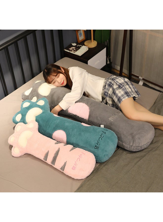 Cat Claw Pillow Long Sleeping Pillow Removable And Washable Girl Pregnant Woman Side Sleeping Cushion Girl Heart Sleeping Doll-Color:Green-Height:95cm