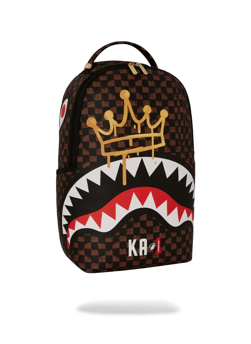 SPRAYGROUND CROWN DRIP CHECK x KA1 DLXSV BACKPACK BROWN