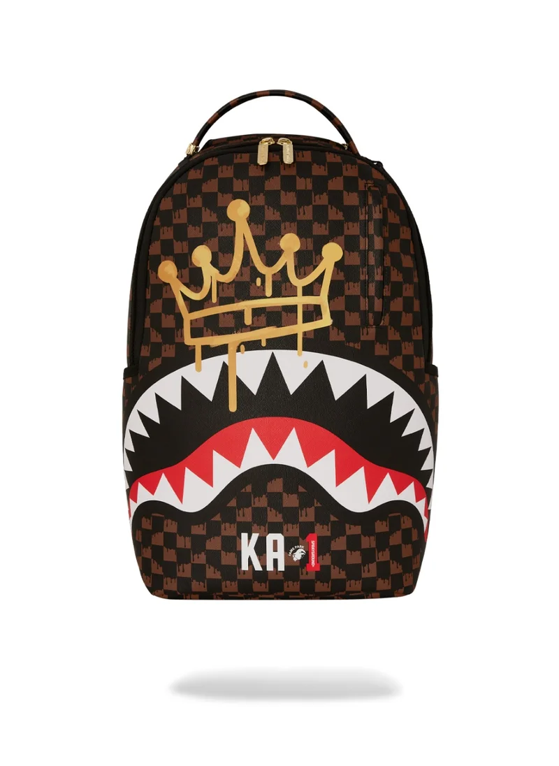 SPRAYGROUND CROWN DRIP CHECK x KA1 DLXSV BACKPACK BROWN