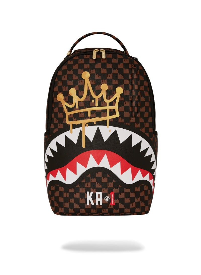 SPRAYGROUND CROWN DRIP CHECK x KA1 DLXSV BACKPACK BROWN  - Image 1