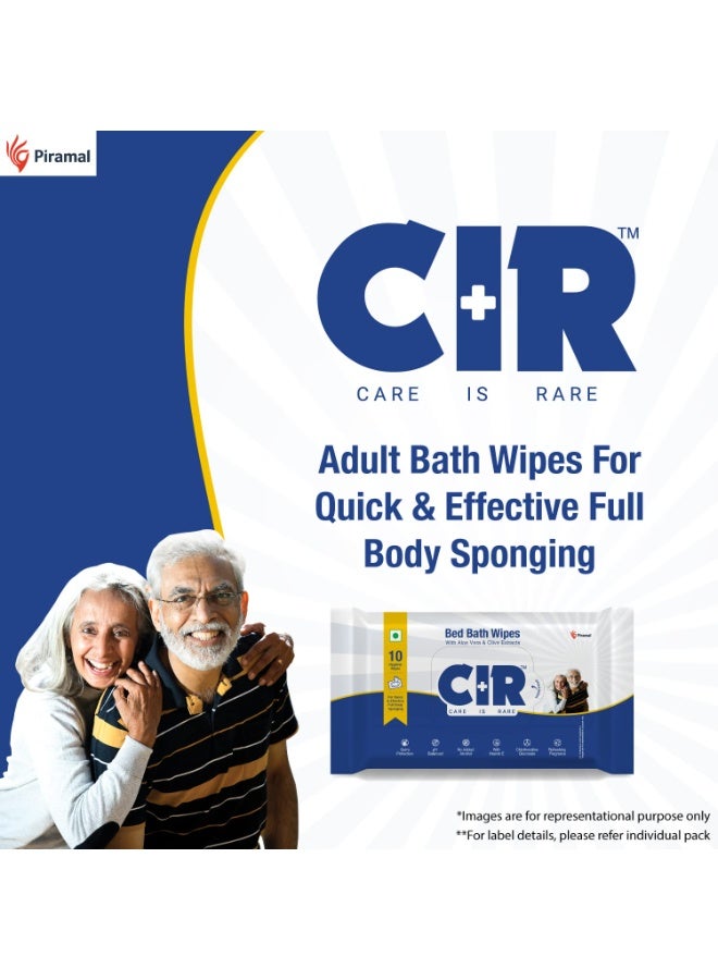 CIR Soft Body Cleansing Wet Bed Bath Wipes for Adults | Extra Large, 10 Wipes/Pack (Pack of 9), 90 Wipes, White, One Size - Image 3