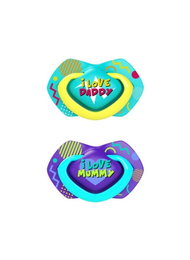 Canpol babies Silicone Soother Light touch 0-6m Symmetrical NEON LOVE 2 pcs - Image 4