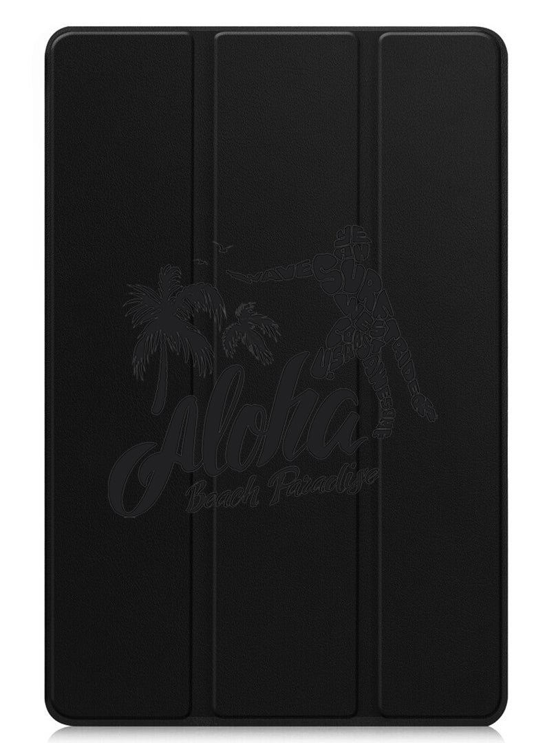 Theodor Protective Flip Case For Huawei MatePad 11.5 S (2024) With Trifold Stand Auto Wake Sleep Shockproof Cover Aloha Beach Paradise Black - Image 1