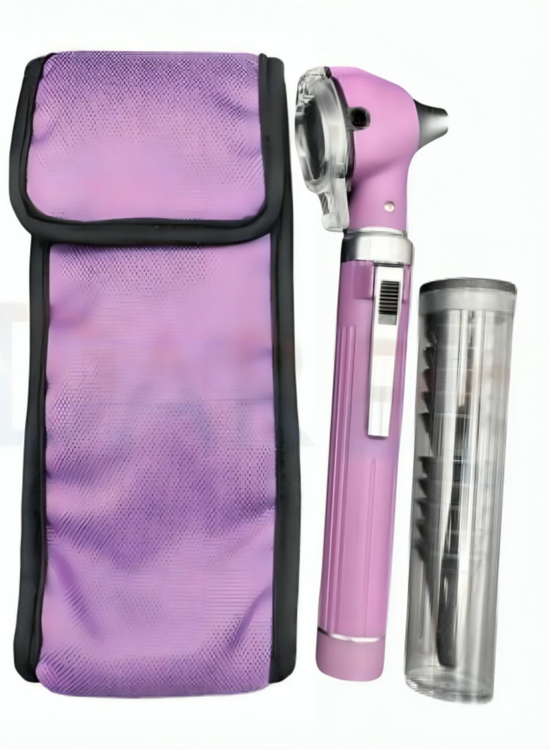 TNM Medical Optical Fiber Otoscope LED | ENT Ear Inspection Diagnostic Device – Purple - Image 1