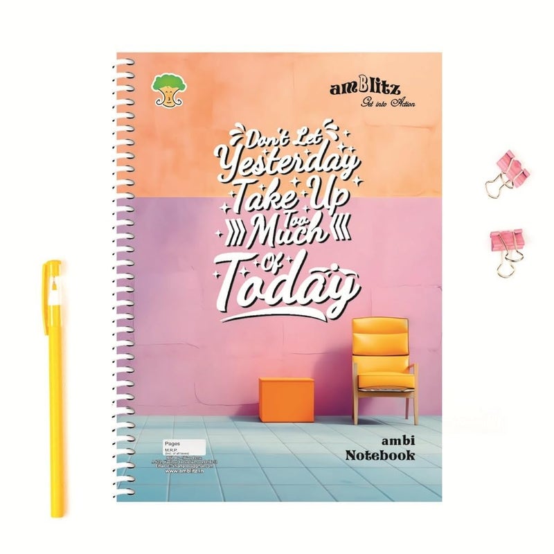 amblitz Spiral Notebook | UnRuled | 400 Pages | 70GSM Thick Paper | Size A4 (21 X 29.7 CM) | Student Notebook | - Image 5