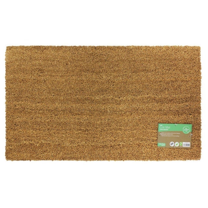 MANOR PLAIN NATURAL COIR LATEX BACKED DOOR MAT PLASTICVINYL RANDOM COLOR 40 X 70 CM
