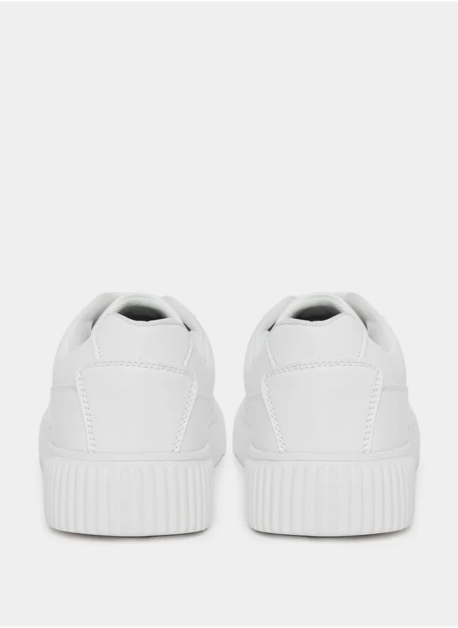 Styli Abstract Sole Detail Comfort Cushioned Lace Up Sneakers