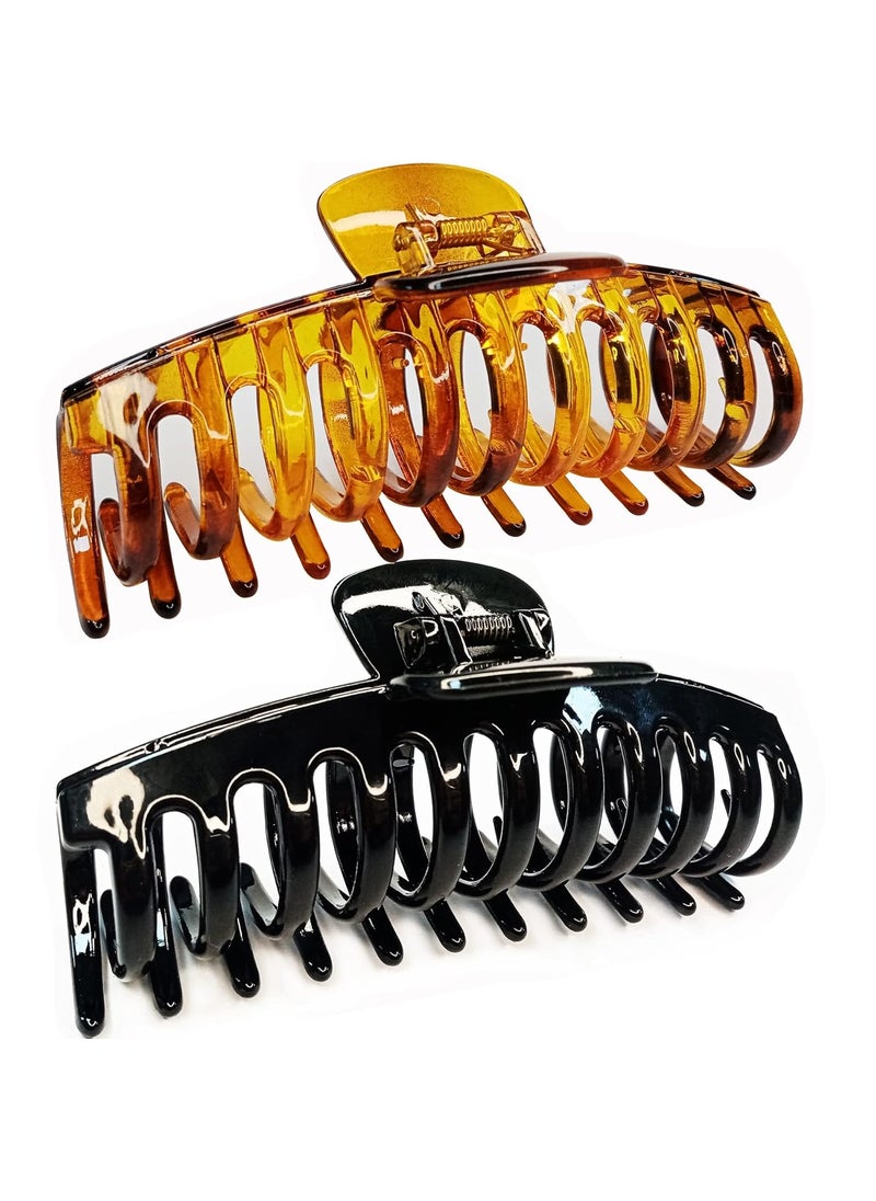 ACCGLORY 55 Extra Large Hair Clips Long Thick Hair Womens Jumbo Hair Claw Clips Huge Black Brown XL Giant Claw Clips Strong Basic Gripe Clips 