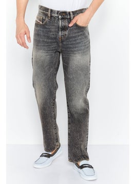 DIESEL Men 2020 D-Viker Regular Fit Washed Non Stretchable Jeans, Black  - Image 1