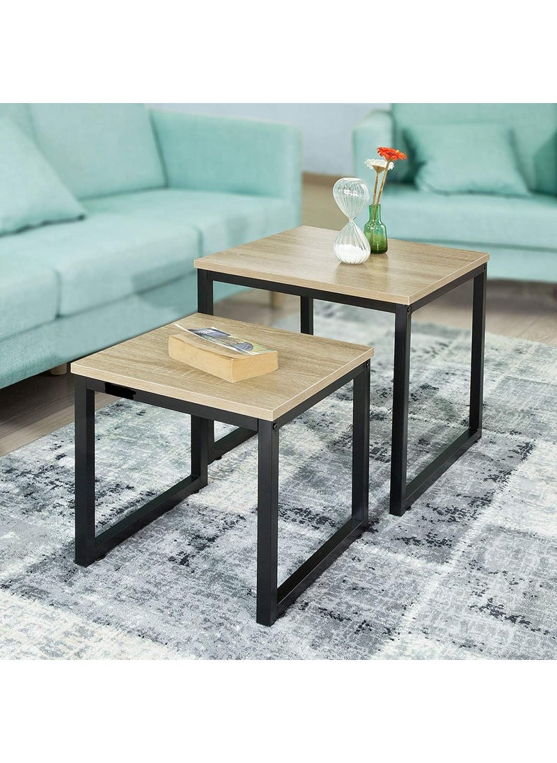 Generic Indian Decor 4595 Nesting Tables Set of 2 Coffee Table Side Table End Table Black  - Image 4