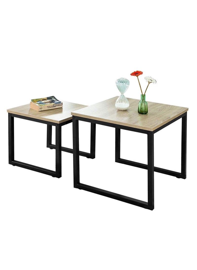 Generic Indian Decor 4595 Nesting Tables Set of 2 Coffee Table Side Table End Table Black  - Image 1
