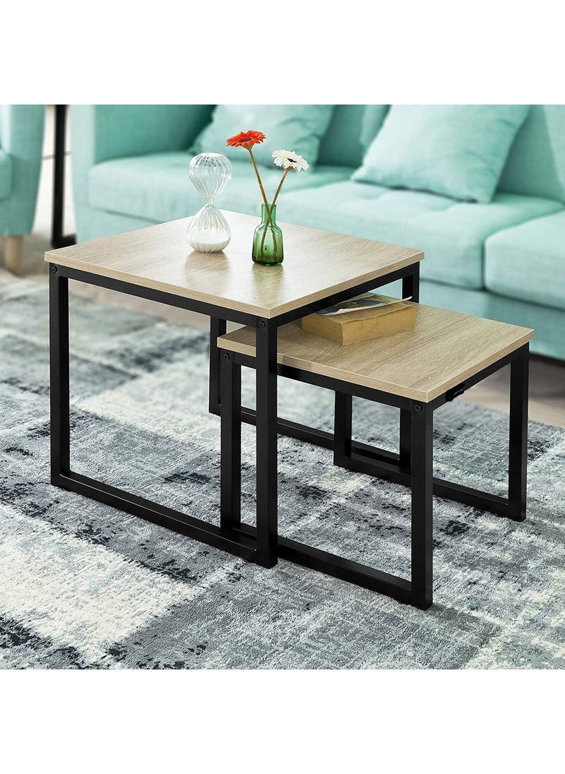 Generic Indian Decor 4595 Nesting Tables Set of 2 Coffee Table Side Table End Table Black  - Image 5