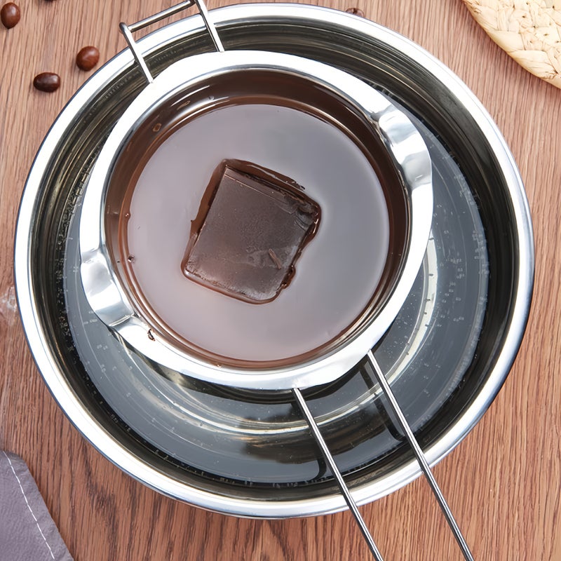 Stainless Steel Melting Bowl Chocolate Heating Pot Cheese Fondue Baking Dessert Tool Caramel Warmer Suitable For Kitchen Baking And Outdoor Camping - Image 2
