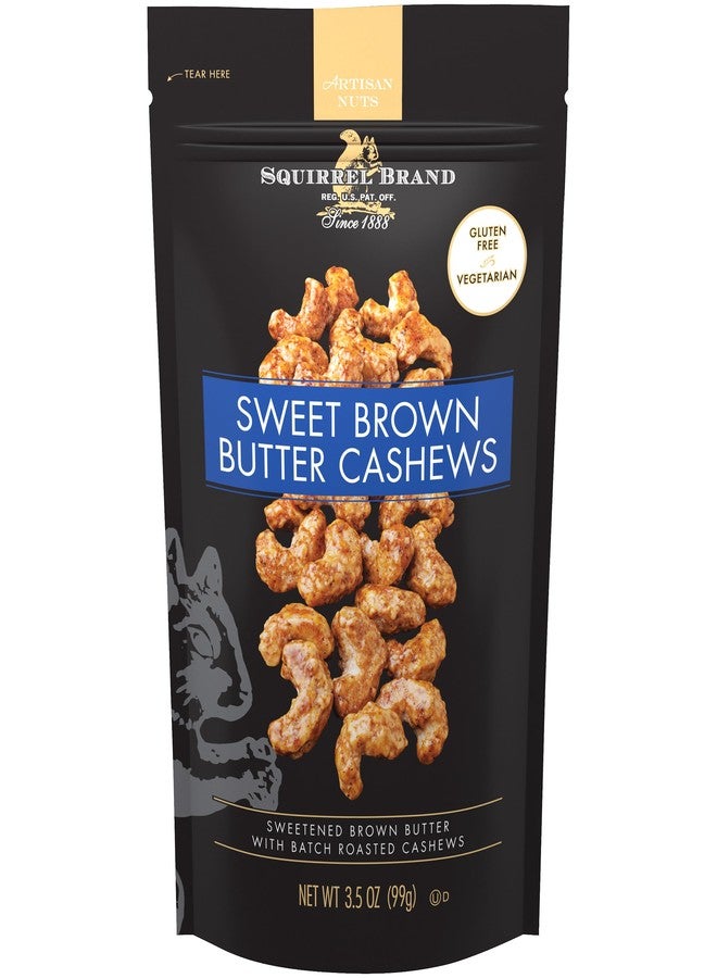 Squirrel Brand Sweet Brown Butter Cashews, 3.5 Ounces Resealable Bag, Gluten Free, Vegetarian - Image 1