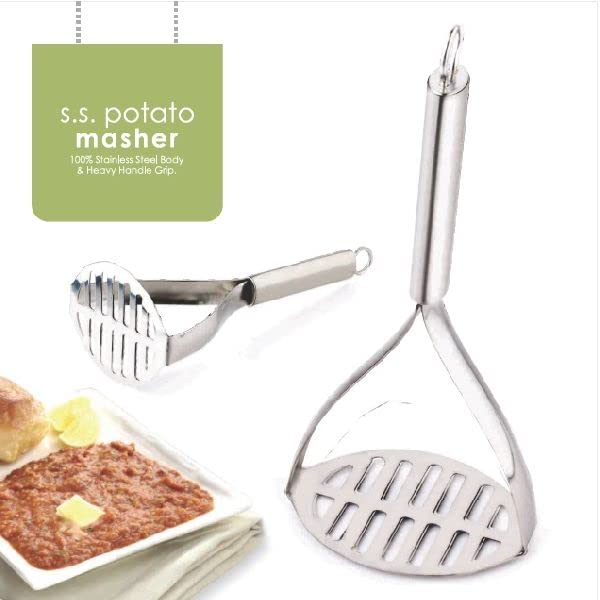 APEX Stainless Steel Potato Masher Vegetable Masher Pav Bhaji Masher Masher Silver 1 Piece - Image 3