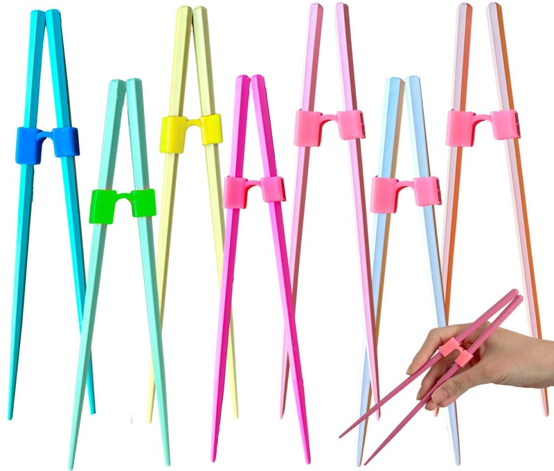 10 Pairs Reusable Chopstick Helpers Dishwasher Safe Training Chop sticks Adult Practice Chopsticks Beginners Right Left Handed Chinese Sticks Learning Chopsticks Holder with Clip Trainer