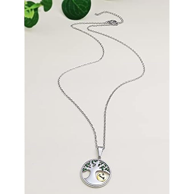 PHOCKSIN Engraved Family On Gold Plated Heart Tree Of Life Necklace Family Jewellery Starinless Steel Pendant Necklace 18"-20" Adjustable - Image 2
