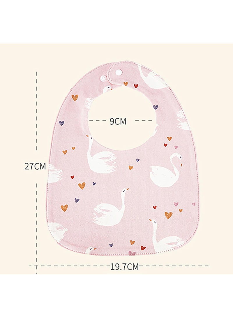Baby Cotton Waterproof Bibs Set of 6 with TPU Layer, Snap Buttons, and Cute Prints, 47x39 cm - Image 5