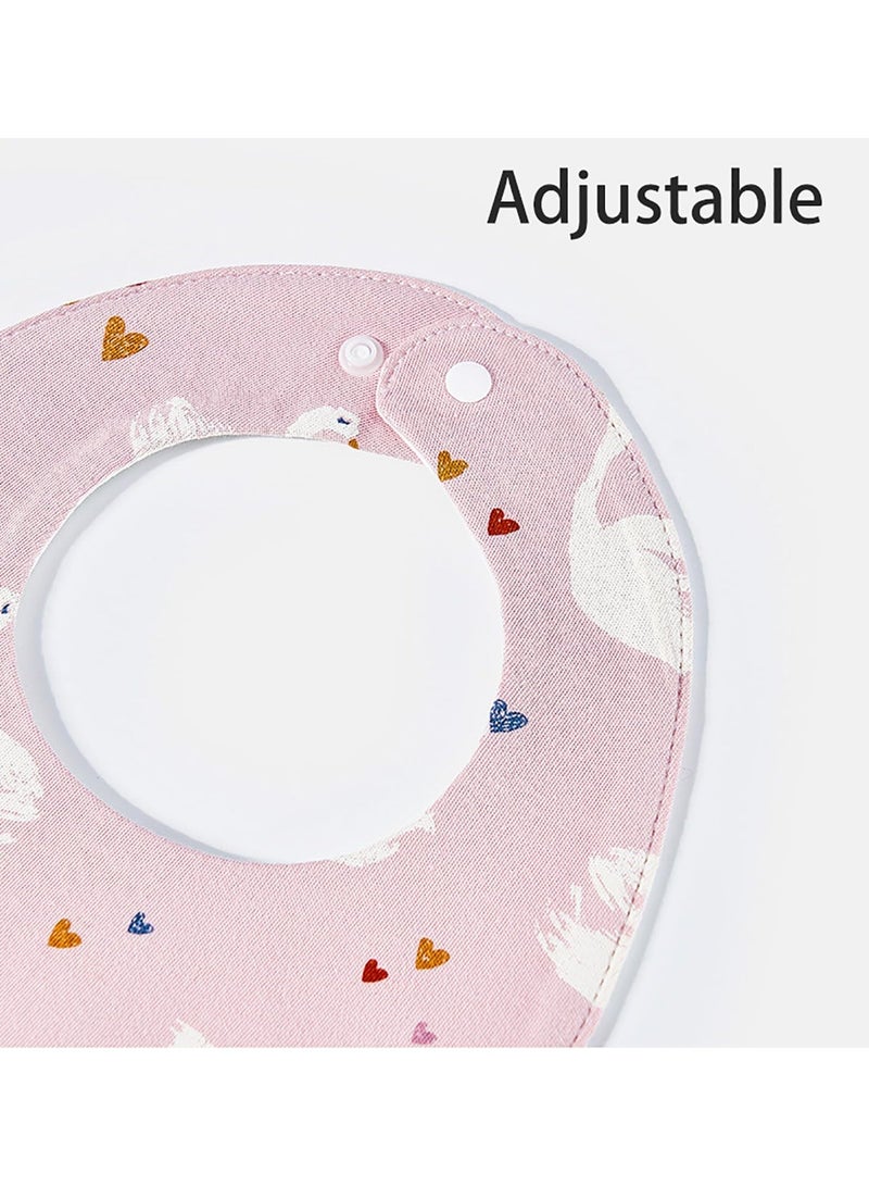 Baby Cotton Waterproof Bibs Set of 6 with TPU Layer, Snap Buttons, and Cute Prints, 47x39 cm - Image 3