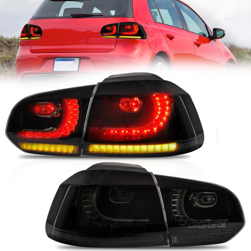 VLAND Tail lights Fit for 20102014 Golf 6th Gen with Sequential Turn Signal Smoked