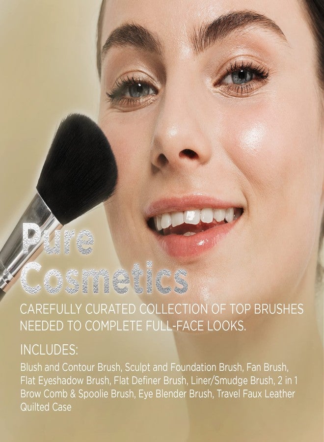 Pure Cosmetics 10 Piece Quilted Brush Set - Image 2