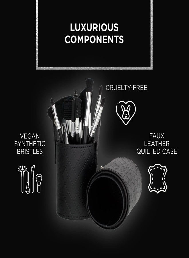 Pure Cosmetics 10 Piece Quilted Brush Set - Image 4