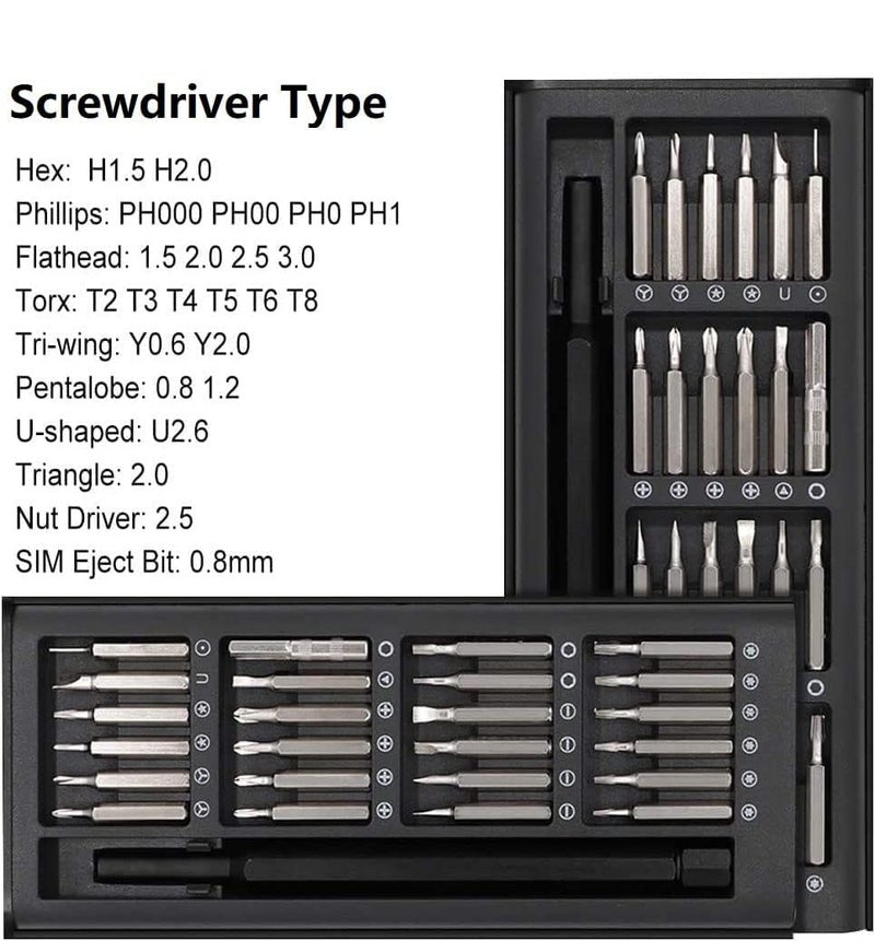 ZSIGNS 24 in 1 Precision Screwdriver Set Multifunction Magnetic Driver Bit Set Pocket Screwdriver Tool Set Mini Screwdriver Kit Repair Tool Kit for Electronics Tablet Cellphone - Image 3
