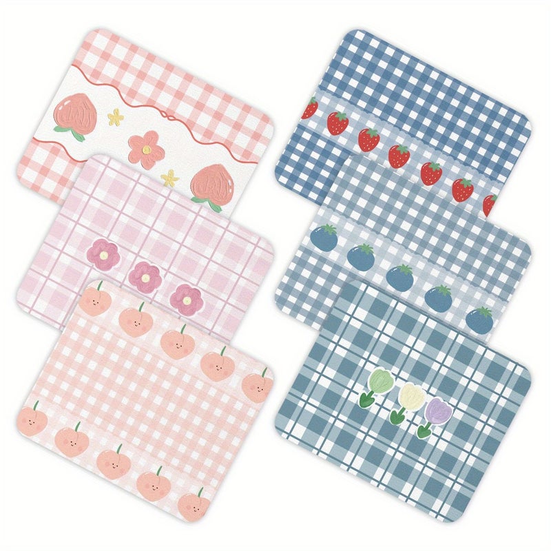 6 Pcs Microfiber Wipe Glasses Cloth Cartoon Fruit Pattern Scratch Free Cleaning Cloth - Image 1