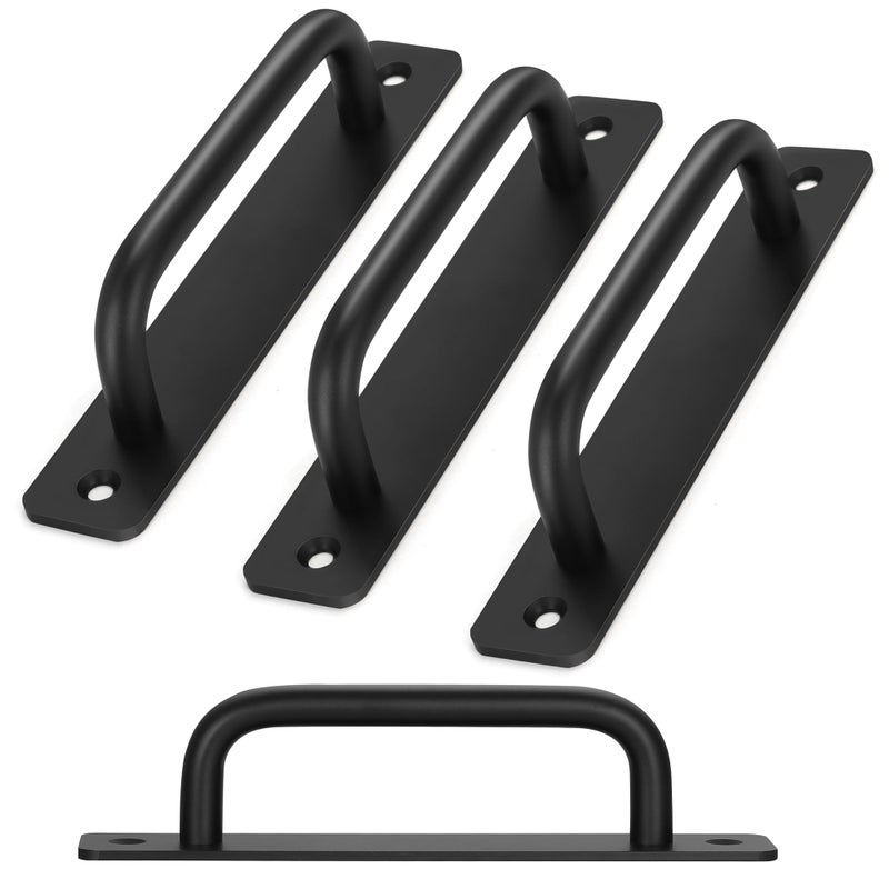 Malimali 4 Pack Black Barn Door Handles 5 Hole Center Gate Handle Sliding Door Handles Modern Aluminium Door Pull for Pocket Door Bifold Closet Doors Hardware Replacement - Image 2