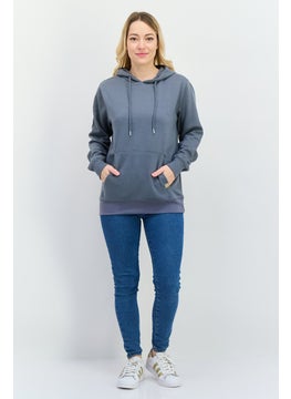 Women Hooded Solid Long Sleeve Sweatshirt, Dark Grey - pzsku/Z5ADF13555CF71165D18EZ/45/_/1739455706/8f0c2be3-e73e-4c6f-9c60-52534096f456