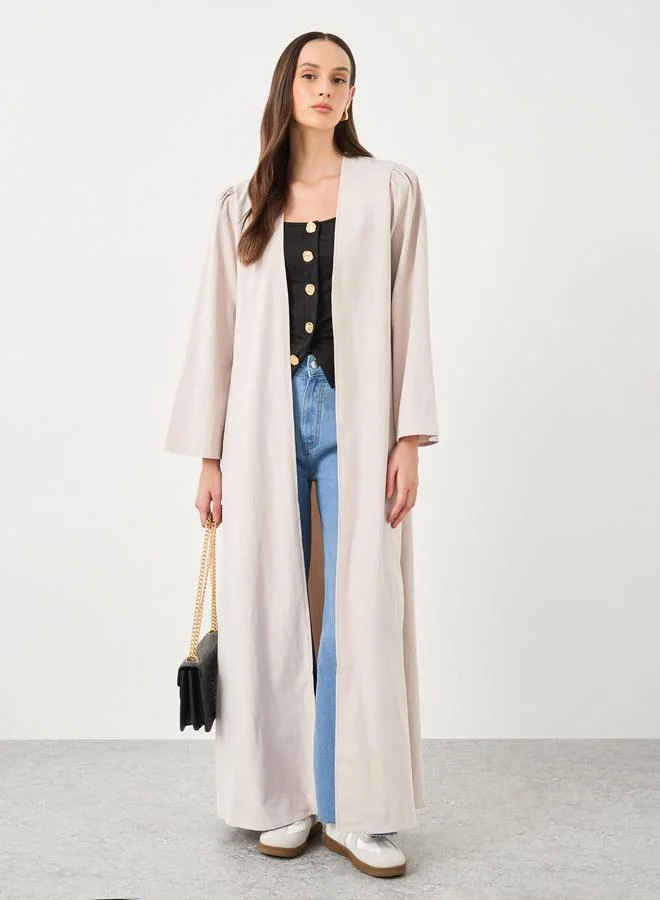 ستايلي Styli Women Off White Front Open Regular Fit Kimono