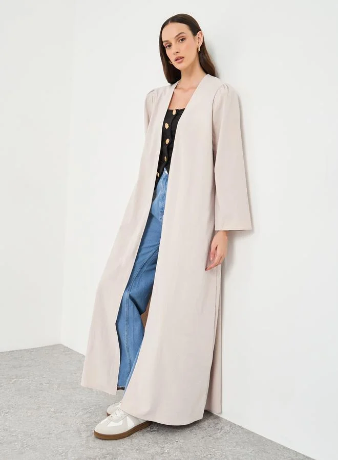 ستايلي Styli Women Off White Front Open Regular Fit Kimono