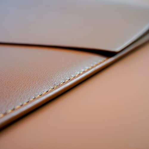 Benfan PU Leather Laptop Sleeve 13 Inch Compatible for 13 MacBook Air M3 M2,13 MacBook Pro M2, Surface Pro, Dell XPS 13 with Small Pouch, Mouse Pad and Cord Organizer Color Dark Brown - Image 4