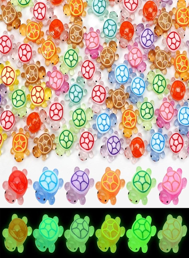 Banax 200pcs Mini Glow in The Dark Resin Animals, Turtle Animal Models, Resin Turtle Miniature Figurines for Miniature Fairy Garden Landscape Accessories Home Decor Crafts - Image 2