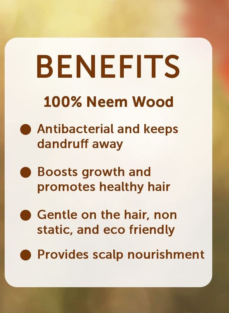 Bella Vita Organic Pure Neem Wooden Comb Combo With Dual And Wide Teeth Hair Growth Anti Bacterial Dandruff Remover And Hair Styling Comb Daily Use - Image 5