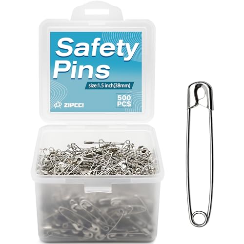 ZIPCCI 500 Pcs ZIPCCI 1.5 inch Safety Pins,Small Safety Pins for Home Office Use DIY Crafts Jewelry Making - Image 1