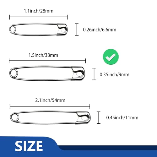 ZIPCCI 500 Pcs ZIPCCI 1.5 inch Safety Pins,Small Safety Pins for Home Office Use DIY Crafts Jewelry Making - Image 3