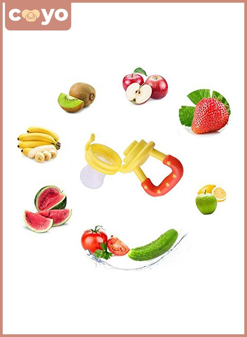 COYO Baby Fresh Fruit Food Feeder Pacifier |Training Massaging Toy Teether| Food Grade Soft Safe BPA-Free Silicone Pouches for Babies Toddlers Infants - Image 3