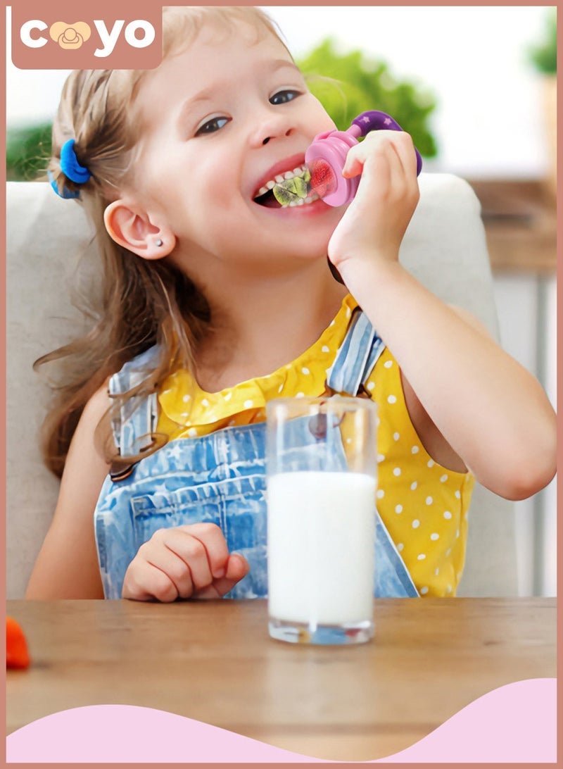 COYO Baby Fresh Fruit Food Feeder Pacifier |Training Massaging Toy Teether| Food Grade Soft Safe BPA-Free Silicone Pouches for Babies Toddlers Infants - Image 2