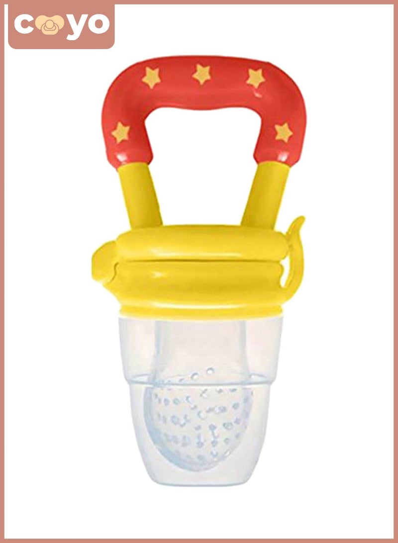 COYO Baby Fresh Fruit Food Feeder Pacifier |Training Massaging Toy Teether| Food Grade Soft Safe BPA-Free Silicone Pouches for Babies Toddlers Infants - Image 1