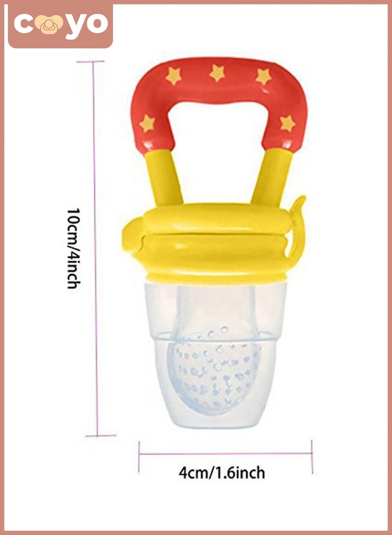 COYO Baby Fresh Fruit Food Feeder Pacifier |Training Massaging Toy Teether| Food Grade Soft Safe BPA-Free Silicone Pouches for Babies Toddlers Infants - Image 4