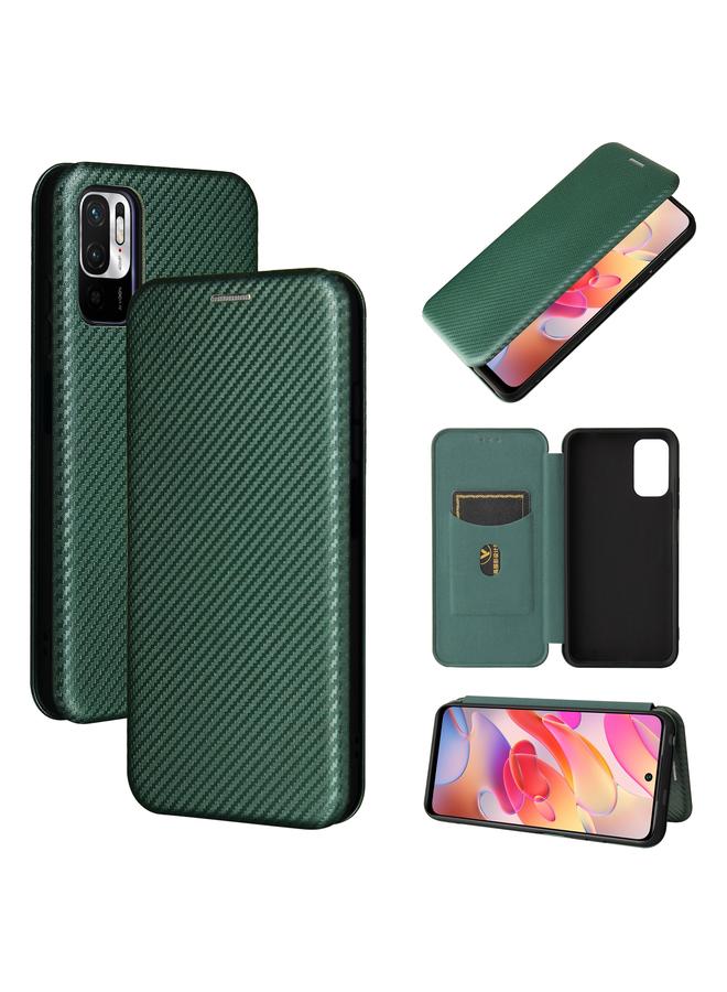 The Bros Case For Xiaomi Poco M3 Pro 5G/4G Carbon Fiber Texture Horizontal Flip TPU + PC + PU Leather Case with Card Slot