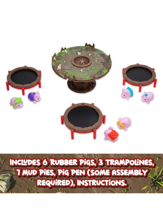 PlayMonster Pigs on Trampolines Board Games - Family Game, Kids Games, Multi-Player, Board Games for Family Night, Preschool Toys, Hand-Eye-Coordination Game, The Muddiest Pig Wins The Game, Ages 6+ - Image 2