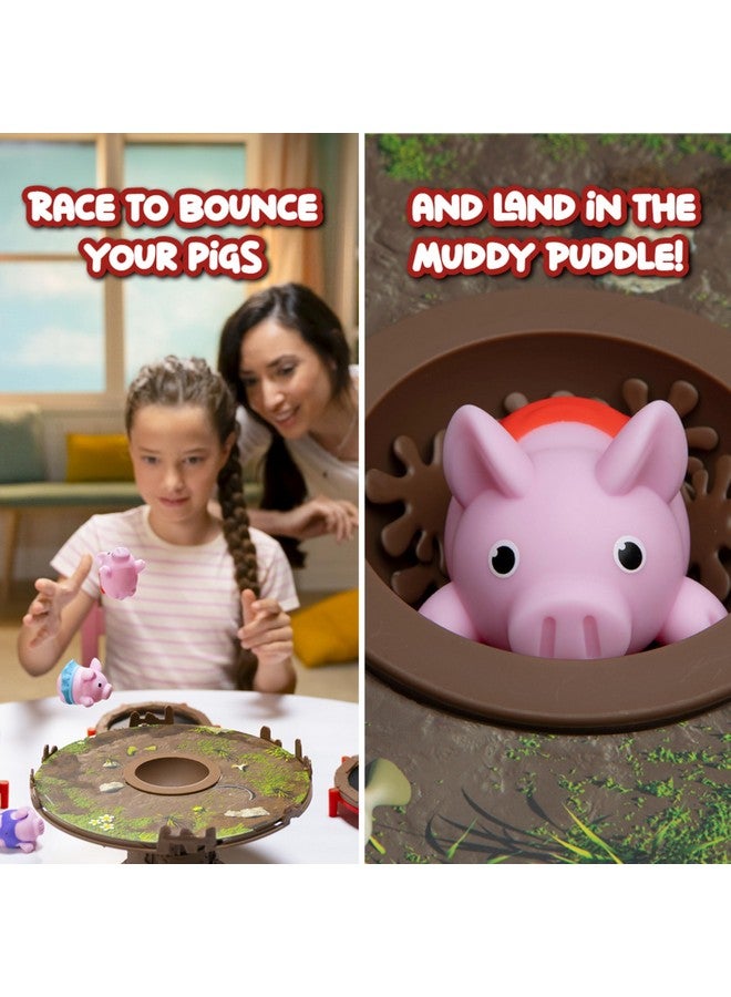 PlayMonster Pigs on Trampolines Board Games - Family Game, Kids Games, Multi-Player, Board Games for Family Night, Preschool Toys, Hand-Eye-Coordination Game, The Muddiest Pig Wins The Game, Ages 6+ - Image 4