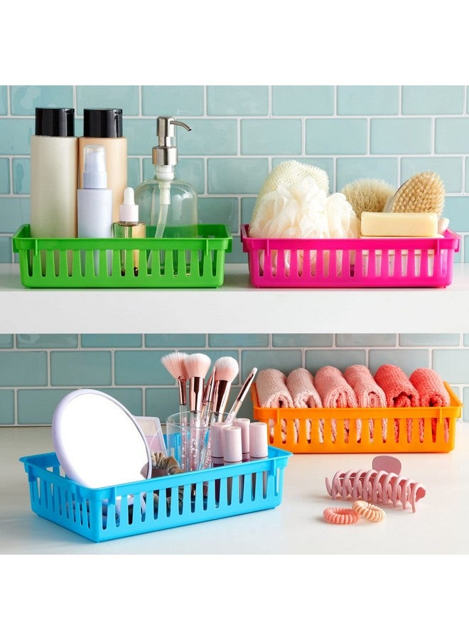 Bright Creations 8 Pack Colorful Storage Bins for Classroom - Small Plastic Baskets for Organizing Shelves, Arts, Crafts, Desks, Toys (4 Colors, 10.3x6.5x2.3 in) - Image 2