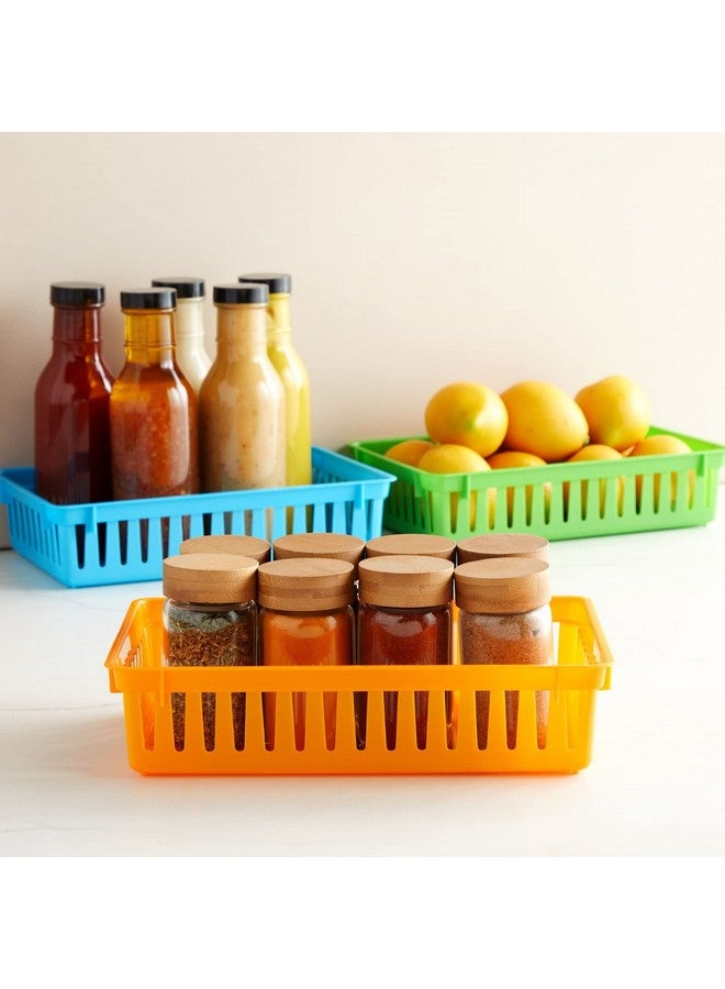 Bright Creations 8 Pack Colorful Storage Bins for Classroom - Small Plastic Baskets for Organizing Shelves, Arts, Crafts, Desks, Toys (4 Colors, 10.3x6.5x2.3 in) - Image 3