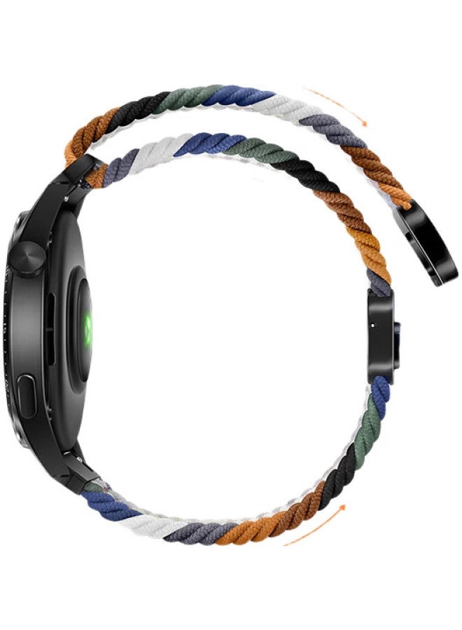 Wei Qiantu Weiqiantu Magnetic Nylon Woven Watch Strap Compatible With Huawei Watch Gt4/Gt5/Pro/Watch4/3Pro, For Men And Women, [Black] 46/48Mm - Image 1